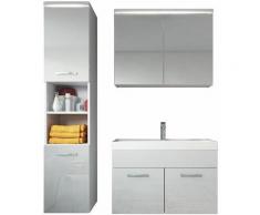 Meuble de salle de bain de Paso 80x40cm lavabo Blanc brillant – Armoire de rangement Meuble lavabo