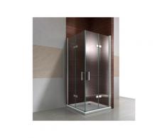 Paroi de douche avec porte pliante en verre NANO 8 mm DX213 - largeur sélectionnable: 85cm, 75cm