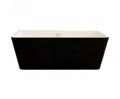 MALMO Baignoire îlot rectangulaire 170x75 cm Noir - Noir