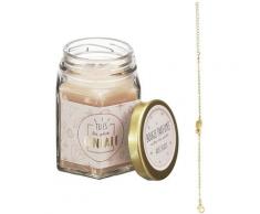 Bougie parfumée en bocal avec bijou surprise Rêve poudré - Beige