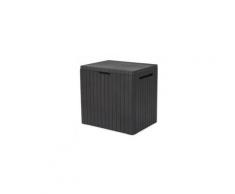Coffre de jardin en résine CITY CUBE - Gris anthracite - 113L
