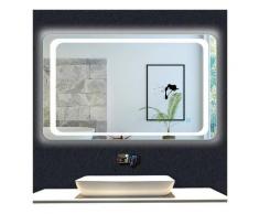 OCEAN Miroir de salle de bain 90x65cm anti-buée miroir mural avec éclairage LED modèle Classique