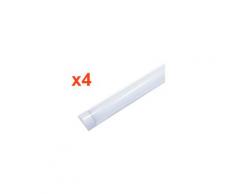 Silamp - Réglette lumineuse LED 60cm 24W (Pack de 4) - Blanc Neutre 4000K - 5500K