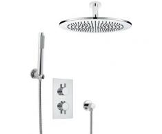 Hudson Reed - Kit de Douche Thermostatique à Encastrer avec Pommeau Plafond Ø40CM et Douchette