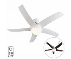 Ventilateur plafond blanc - Cool 52 Qazqa Moderne Luminaire interieur Rond