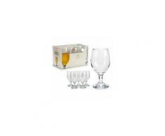 Wadiga - Set de 6 Verres à Bière en Verre Type Bistrot - 400ml - Transparent