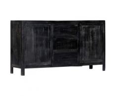 Helloshop26 - Buffet bahut armoire console meuble de rangement noir 147 cm bois de manguier massif