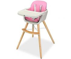 Goplus - Chaise Haute pour Bébé Evolutive,Chaise haute Multi-Fonctions en Bois+Plastique 2 en 1