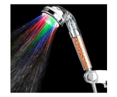 Pommeau de Douche à LED Filtration Tête de Douche Lumineux Douchette avec 7 Couleurs Changeantes