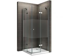 MAYA Cabine de douche H 180 cm verre Nano semi-opaque 90x80 cm