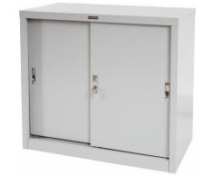 Armoire de classement Valberg T333, armoire de bureau en métal, 2 portes coulissantes 83x91x46cm ~