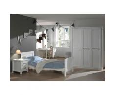 Pack - Lit Enfant, Chevet, Armoire & Bureau lewis Blanc - Paris Prix