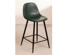 Tabouret Moyen en simili Cuir Glamm Simili cuir - Acier Noir Vert Jungle - - Sklum