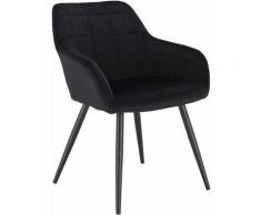 WOLTU Chaise de salle à manger siège bien rembourré en velours. Chaise de cuisine. pieds en métal.