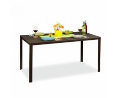 Table jardin rectangulaire à manger, effet optique bois, jardin, balcon, terrasse HlP