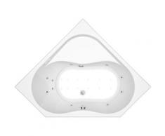 Allibert - Baignoire balnéo d'angle INOA DOLCEA - massage eau + air - chromothérapie 145 x 145 cm