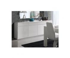 Price Factory - Buffet, bahut, enfilade FABIO. 4 portes et 4 tiroirs. Coloris blanc brillant high