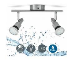 B.k.licht - Plafonnier LED salle de bain IP44 spots plafond salle de bain 2 spots GU10 éclairage