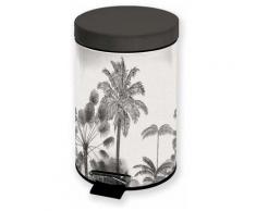 Paris Prix - Poubelle à Pédale Imprimé 'cocoty' 3l Noir & Gris