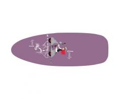 MSV Housse Table à repasser 100 % Coton avec cordons Violet - Violet