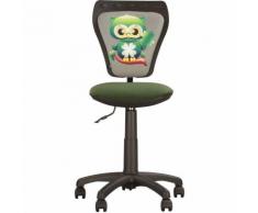 Ministyle Hibou- Chaise De Bureau Pour Enfant. Tissu Gris / Vert Kaki.