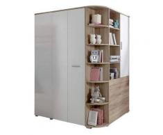 Armoire dressing d'angle VOLVERINE chêne/blanc - bi color