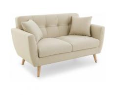 Mc Haus – Canape MAS design 2 Plazas salon salle a manger maison couleur Beige 151x81x69cm