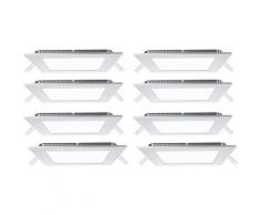 Lot de 8 plafonniers encastrables LED salon grille d'éclairage appliques ALU wieß