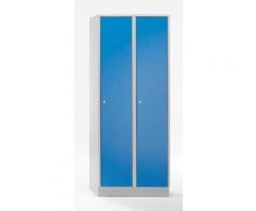 Wolf Armoire-vestiaire - avec casier pour chaussures et tablette - gris clair / bleu pigeon
