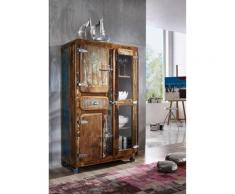 Massivmoebel24.de - Vitrine 90x38 Bois de récupération laqué Multicolore FREEZY #34 - multicolore