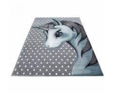 Tapis rectangle pour chambre de bébé licorne Willis Bleu 80x150