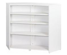 Meuble Bar, Meuble Comptoir Blanc 135 cm - Coloris: Drapeau Suisse 650