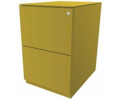 Bisley Caisson roulant Note™, avec 2 tiroirs pour DS, h x l 652 x 420 mm, avec haut, jaune |