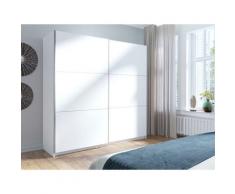 Armoire, garde robe ARSALA blanche 200 cm deux portes coulissantes. Dressing complet, penderie et