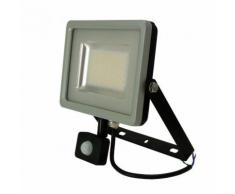 Projecteur LED SMD SLIM avec Capteur 50W 3000K° Corps Noir/Gris