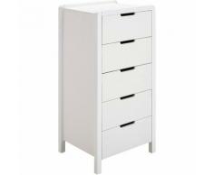 Chiffonnier 5 tiroirs blanc chambre enfant - LEGO 2229 - Blanc