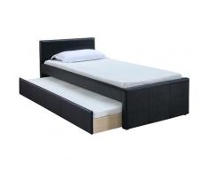 Lit gigogne 90 x 195 cm MACCO - Noir mat
