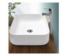 Lavabo vasque à poser céramique lave-main salle de bain blanc 505 x 395 x 135 mm