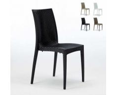 Grand Soleil - Chaises Jardin Poly-rotin empilable Bar Bistrot Stock 22pz | Noir