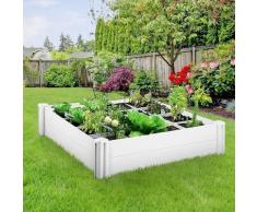 Carré Potager de Jardin, Lit de Jardin Surélevé en PVC 115 x 115 x 34 cm, Bo?te de Plantation en