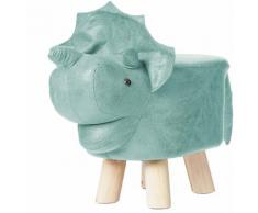 Tabouret chaise pour enfant motif animal dinosaure turquoise rembourré avec mousse repose-pieds
