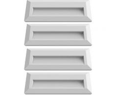 Lot de 4 appliques murales d'extérieur LED projecteurs de façade véranda escaliers marches lumières