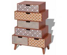 Buffet bahut armoire console meuble de rangement de rangement avec 6 tiroirs marron - Marron