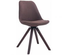 Chaise visiteur Troyes Pivotante en Tissu Piètement Carré marron Noyer (chêne)