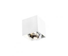 LED Spot de Plafond Design carré 1 lumière blanc - Box Qazqa Design, Industriel / Vintage, Moderne