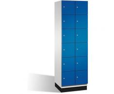CP Armoire à casiers CAMBIO avec portes en acier - 12 casiers, largeur 600 mm - corps gris