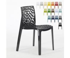 Chaise en polypropylène nid d'abeille cuisine bar café Gruvyer Noir - Grand Soleil