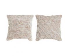 Coussin dkd home decor polyester coton corail (2 pcs) (45 x 10 x 45 cm) Rogal