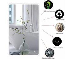 Miroir de Salle de Bain Miroir Mural avec LED Bouton Tactile 70X120CM