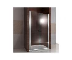 Paroi, porte de douche pour douche en niche EX218 en verre véritable NANO - largeur sélectionnable: